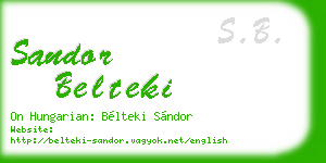 sandor belteki business card